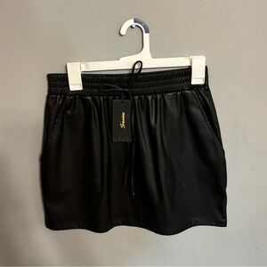 Black leather skirt